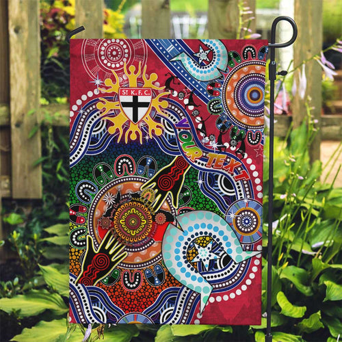 Custom NAIDOC Week 2024 St Kilda Saints Garden Flag Australia Aboriginal Dot Painting