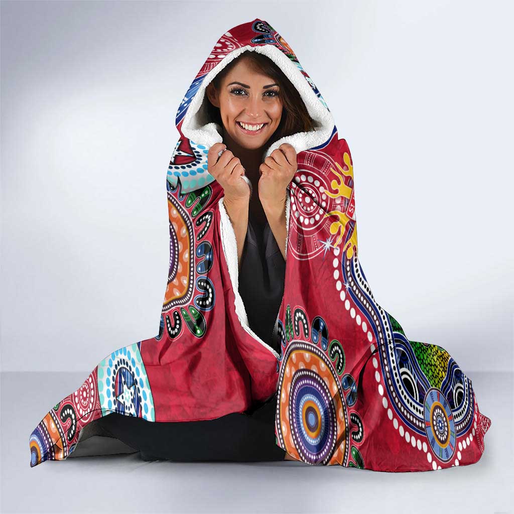 Custom NAIDOC Week 2024 St Kilda Saints Hooded Blanket Australia Aboriginal Dot Painting