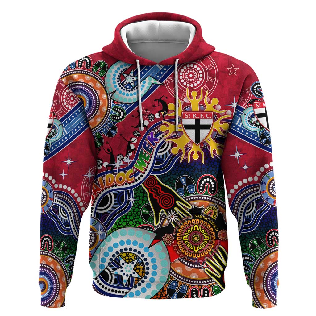 Custom NAIDOC Week 2024 St Kilda Saints Hoodie Australia Aboriginal Dot Painting