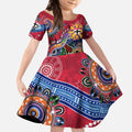 Custom NAIDOC Week 2024 St Kilda Saints Kid Short Sleeve Dress Australia Aboriginal Dot Painting