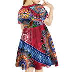 Custom NAIDOC Week 2024 St Kilda Saints Kid Short Sleeve Dress Australia Aboriginal Dot Painting