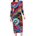 Custom NAIDOC Week 2024 St Kilda Saints Long Sleeve Bodycon Dress Australia Aboriginal Dot Painting