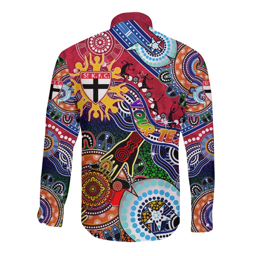Custom NAIDOC Week 2024 St Kilda Saints Long Sleeve Button Shirt Australia Aboriginal Dot Painting