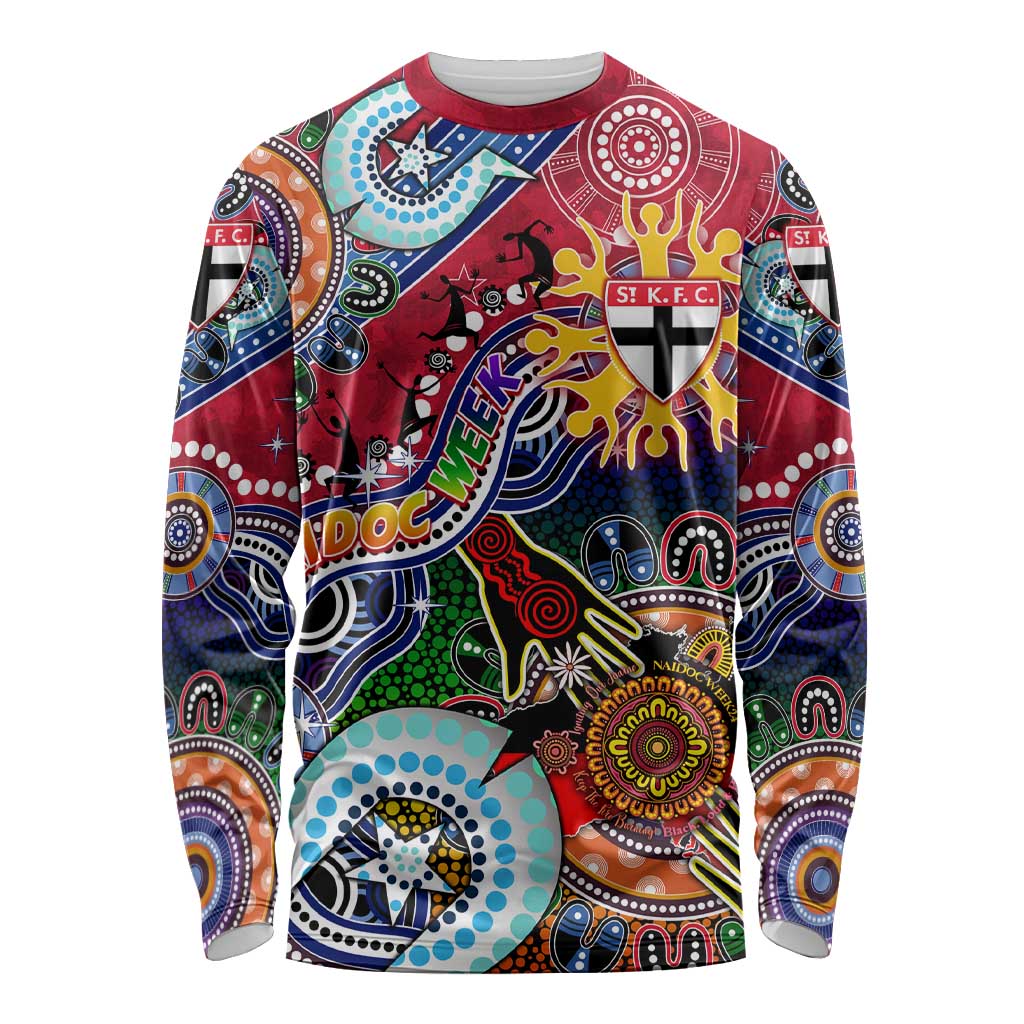 Custom NAIDOC Week 2024 St Kilda Saints Long Sleeve Shirt Australia Aboriginal Dot Painting