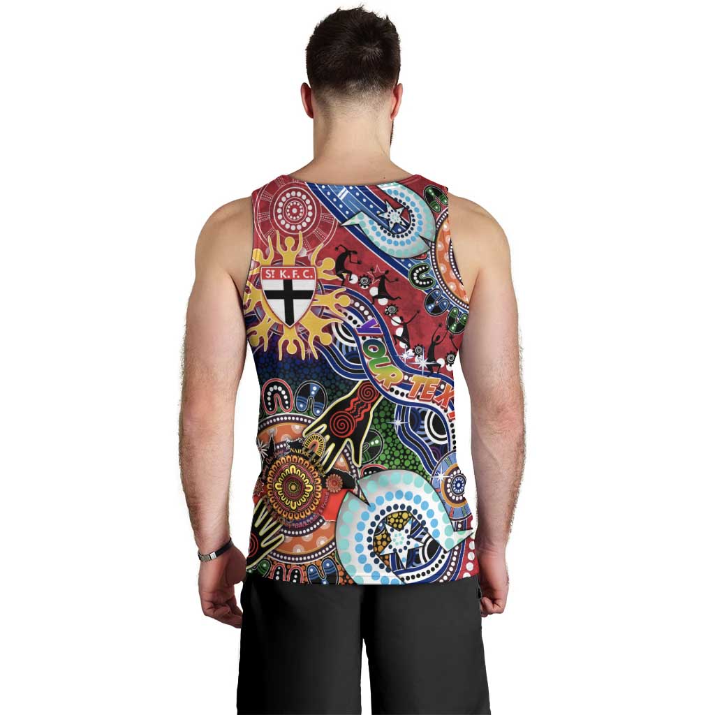Custom NAIDOC Week 2024 St Kilda Saints Men Tank Top Australia Aboriginal Dot Painting