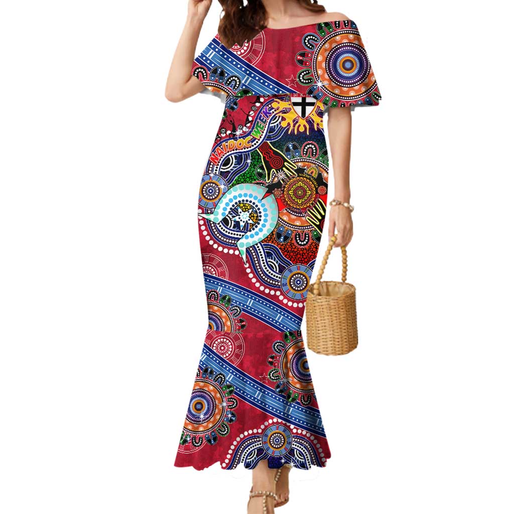 Custom NAIDOC Week 2024 St Kilda Saints Mermaid Dress Australia Aboriginal Dot Painting