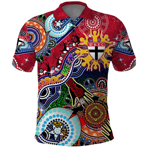 Custom NAIDOC Week 2024 St Kilda Saints Polo Shirt Australia Aboriginal Dot Painting
