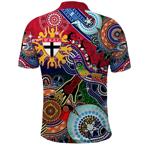 Custom NAIDOC Week 2024 St Kilda Saints Polo Shirt Australia Aboriginal Dot Painting