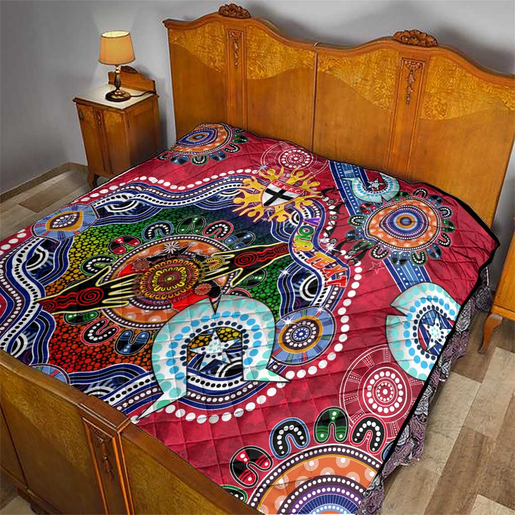 Custom NAIDOC Week 2024 St Kilda Saints Quilt Australia Aboriginal Dot Painting