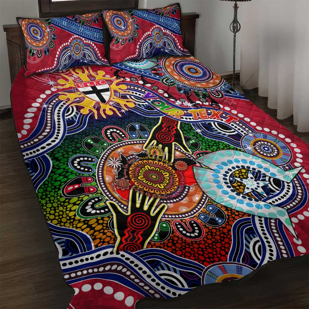 Custom NAIDOC Week 2024 St Kilda Saints Quilt Bed Set Australia Aboriginal Dot Painting