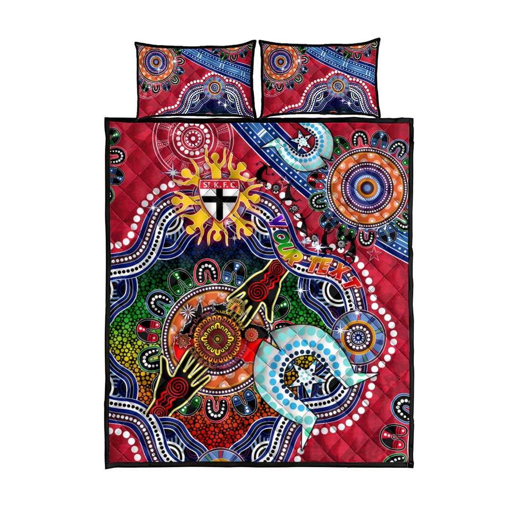 Custom NAIDOC Week 2024 St Kilda Saints Quilt Bed Set Australia Aboriginal Dot Painting