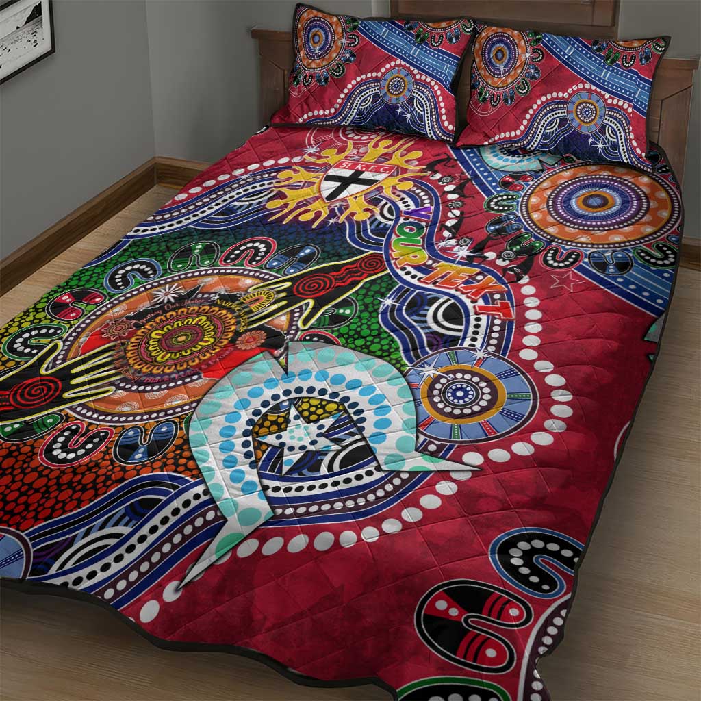 Custom NAIDOC Week 2024 St Kilda Saints Quilt Bed Set Australia Aboriginal Dot Painting