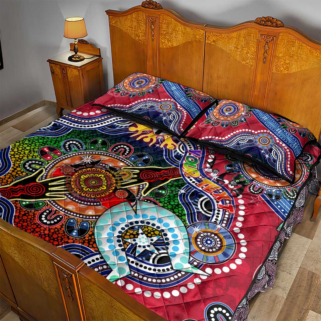 Custom NAIDOC Week 2024 St Kilda Saints Quilt Bed Set Australia Aboriginal Dot Painting