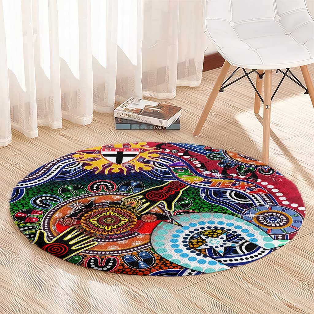 Custom NAIDOC Week 2024 St Kilda Saints Round Carpet Australia Aboriginal Dot Painting