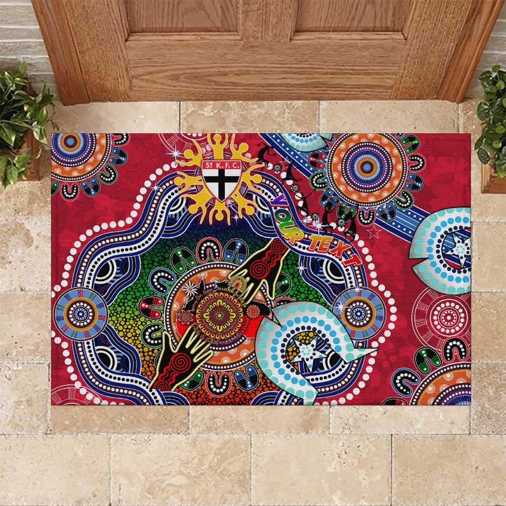 Custom NAIDOC Week 2024 St Kilda Saints Rubber Doormat Australia Aboriginal Dot Painting