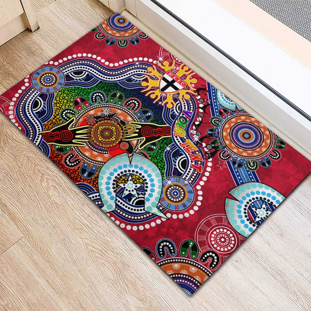 Custom NAIDOC Week 2024 St Kilda Saints Rubber Doormat Australia Aboriginal Dot Painting