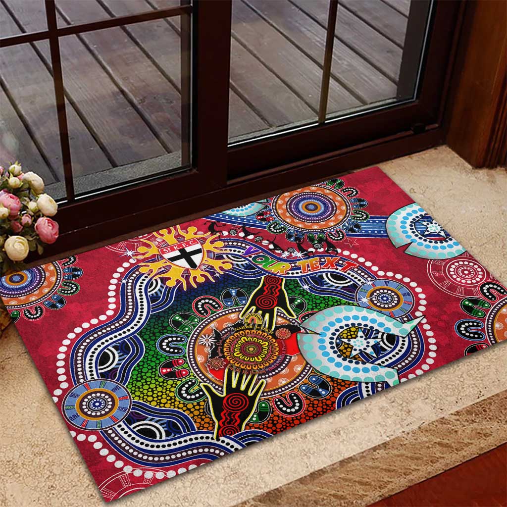 Custom NAIDOC Week 2024 St Kilda Saints Rubber Doormat Australia Aboriginal Dot Painting
