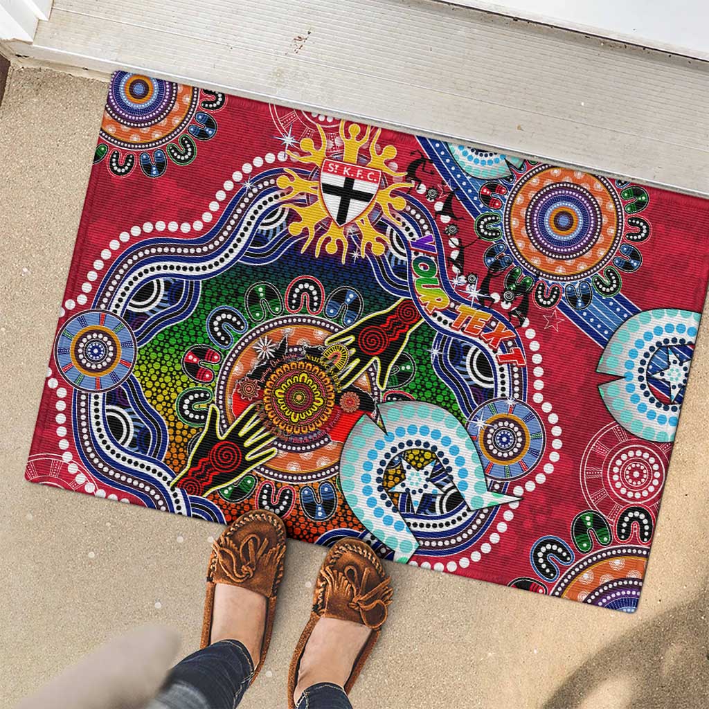 Custom NAIDOC Week 2024 St Kilda Saints Rubber Doormat Australia Aboriginal Dot Painting