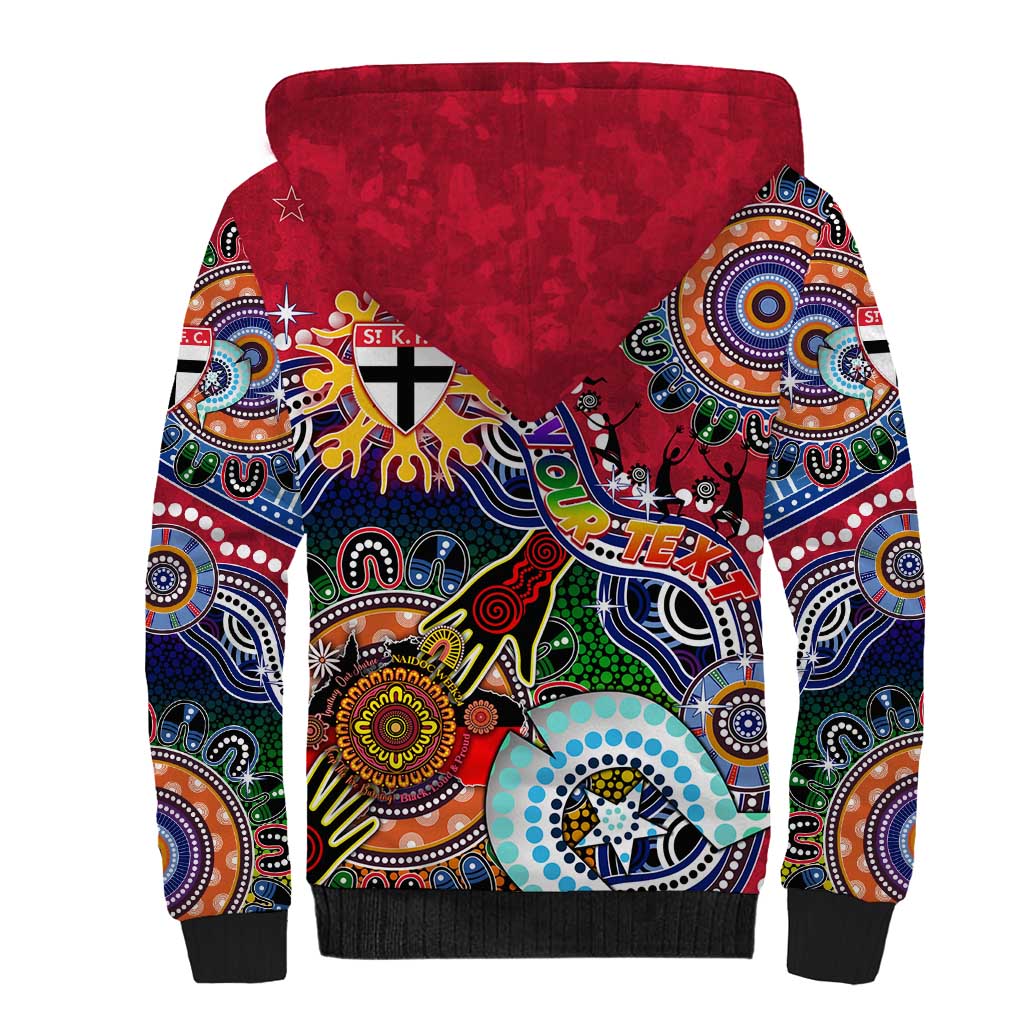 Custom NAIDOC Week 2024 St Kilda Saints Sherpa Hoodie Australia Aboriginal Dot Painting