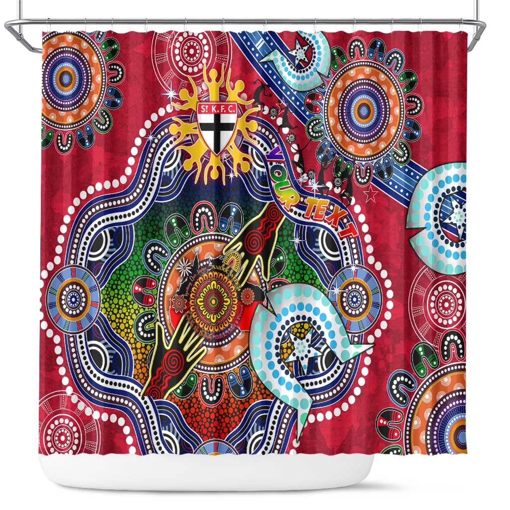 Custom NAIDOC Week 2024 St Kilda Saints Shower Curtain Australia Aboriginal Dot Painting