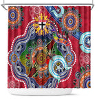 Custom NAIDOC Week 2024 St Kilda Saints Shower Curtain Australia Aboriginal Dot Painting