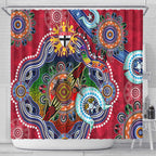 Custom NAIDOC Week 2024 St Kilda Saints Shower Curtain Australia Aboriginal Dot Painting