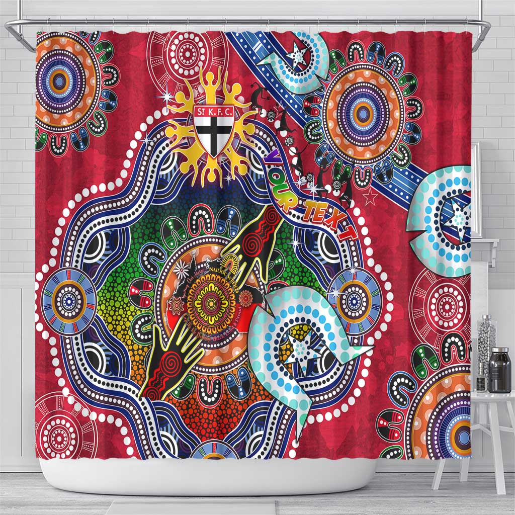 Custom NAIDOC Week 2024 St Kilda Saints Shower Curtain Australia Aboriginal Dot Painting