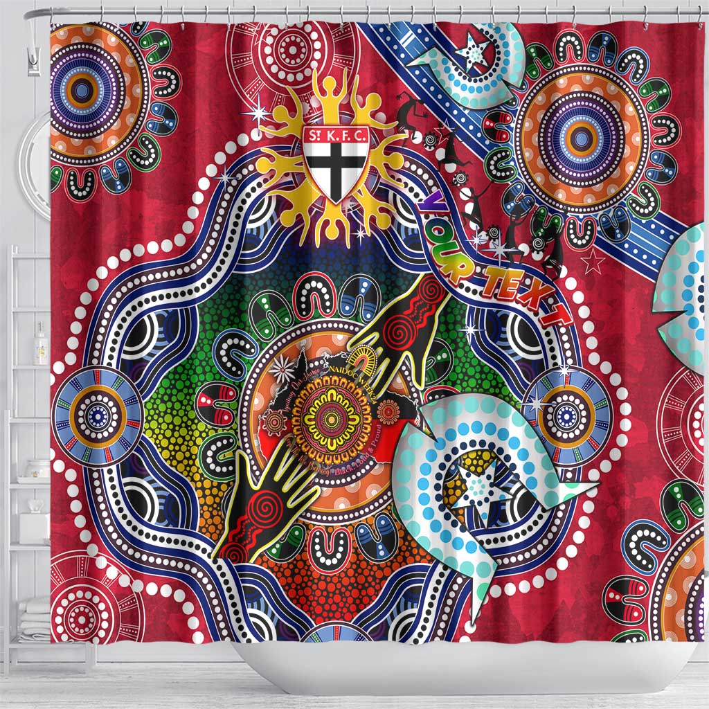 Custom NAIDOC Week 2024 St Kilda Saints Shower Curtain Australia Aboriginal Dot Painting