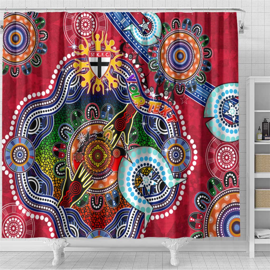 Custom NAIDOC Week 2024 St Kilda Saints Shower Curtain Australia Aboriginal Dot Painting
