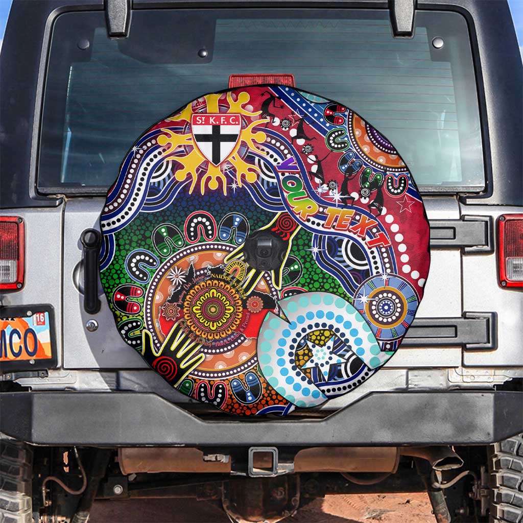 Custom NAIDOC Week 2024 St Kilda Saints Spare Tire Cover Australia Aboriginal Dot Painting