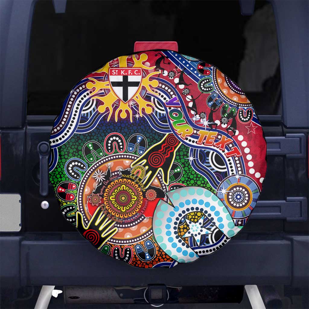 Custom NAIDOC Week 2024 St Kilda Saints Spare Tire Cover Australia Aboriginal Dot Painting