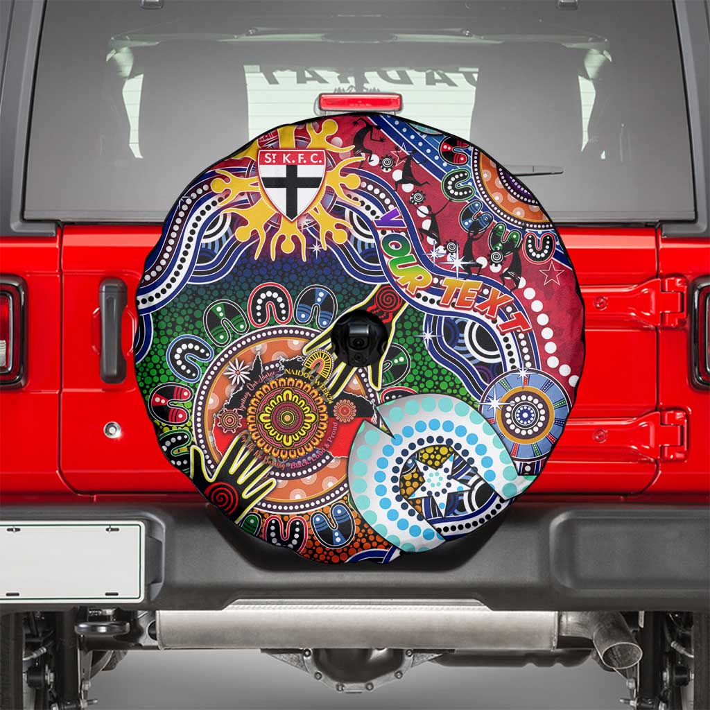 Custom NAIDOC Week 2024 St Kilda Saints Spare Tire Cover Australia Aboriginal Dot Painting