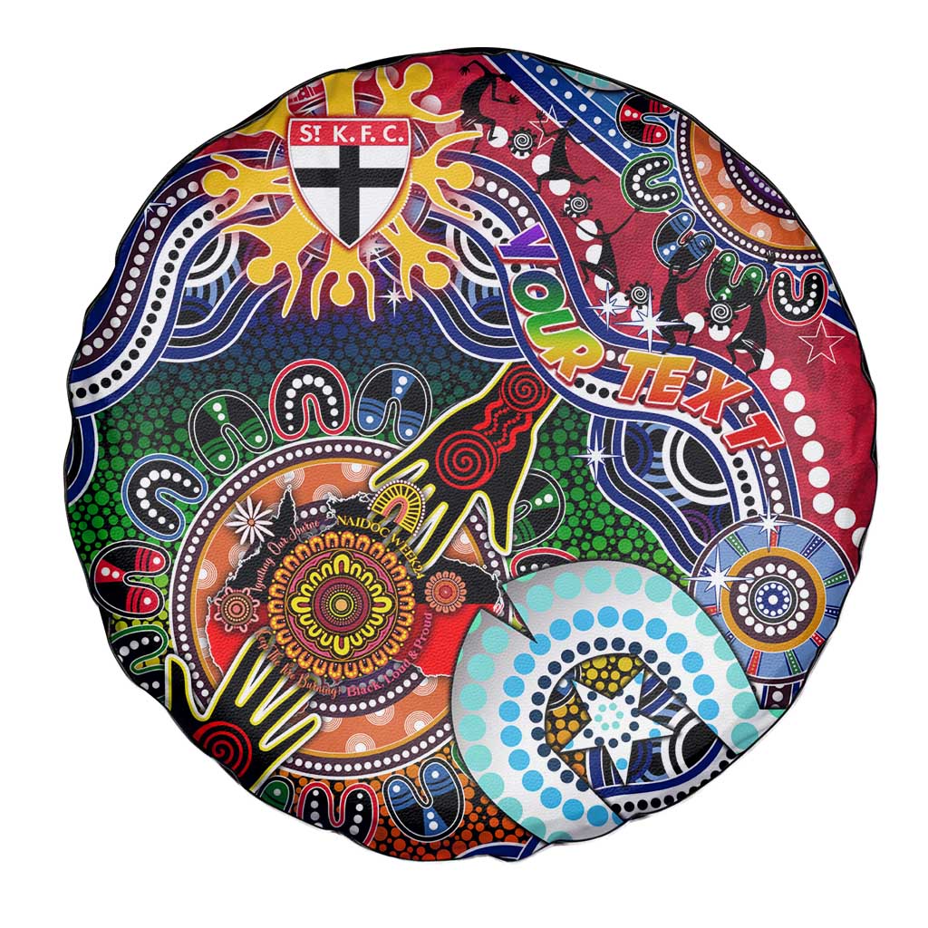 Custom NAIDOC Week 2024 St Kilda Saints Spare Tire Cover Australia Aboriginal Dot Painting