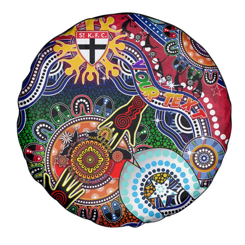 Custom NAIDOC Week 2024 St Kilda Saints Spare Tire Cover Australia Aboriginal Dot Painting