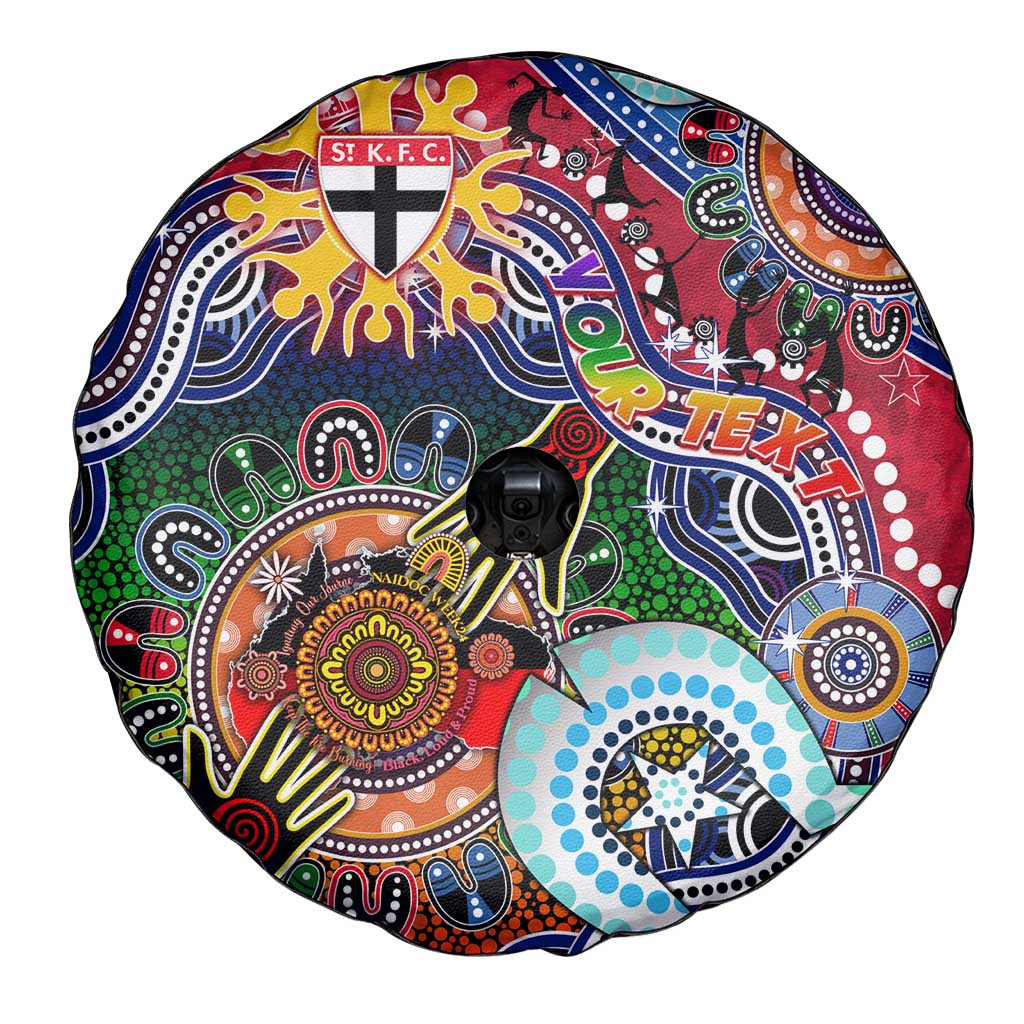 Custom NAIDOC Week 2024 St Kilda Saints Spare Tire Cover Australia Aboriginal Dot Painting