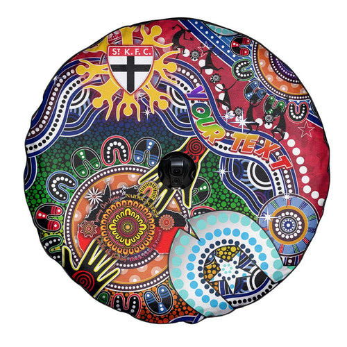Custom NAIDOC Week 2024 St Kilda Saints Spare Tire Cover Australia Aboriginal Dot Painting