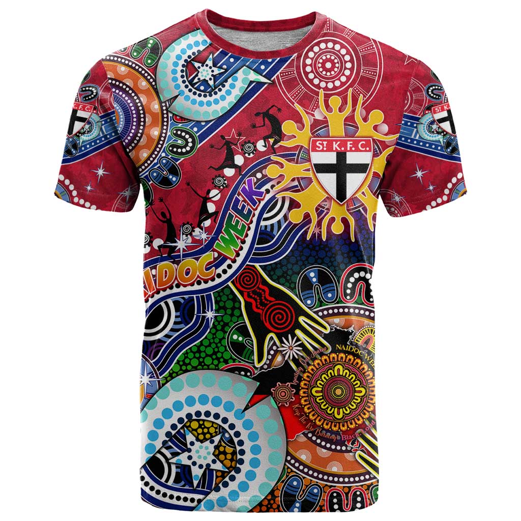 Custom NAIDOC Week 2024 St Kilda Saints T Shirt Australia Aboriginal Dot Painting