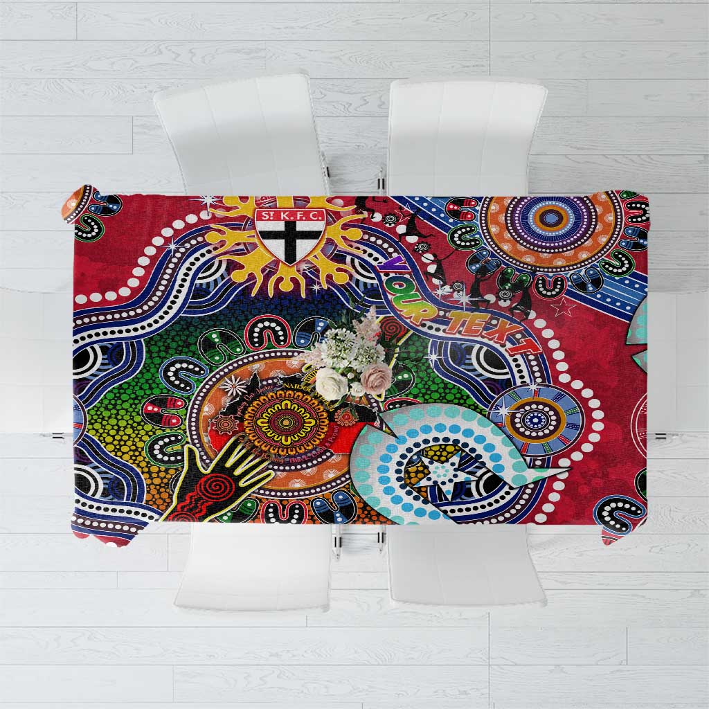 Custom NAIDOC Week 2024 St Kilda Saints Tablecloth Australia Aboriginal Dot Painting