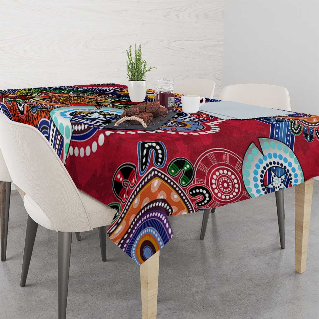 Custom NAIDOC Week 2024 St Kilda Saints Tablecloth Australia Aboriginal Dot Painting