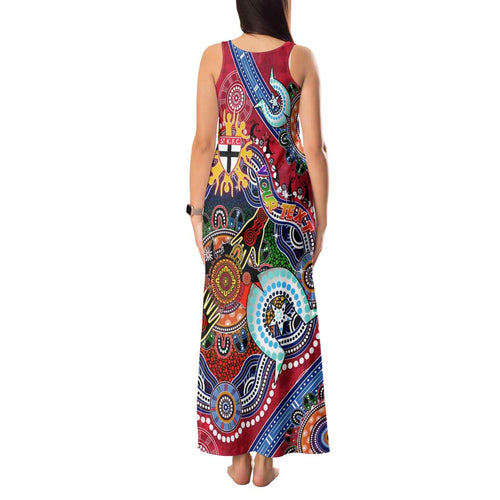 Custom NAIDOC Week 2024 St Kilda Saints Tank Maxi Dress Australia Aboriginal Dot Painting