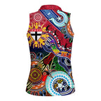 Custom NAIDOC Week 2024 St Kilda Saints Women Sleeveless Polo Shirt Australia Aboriginal Dot Painting