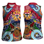Custom NAIDOC Week 2024 St Kilda Saints Women Sleeveless Polo Shirt Australia Aboriginal Dot Painting