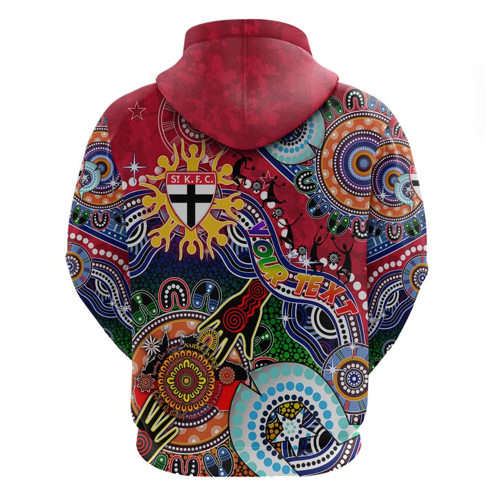 Custom NAIDOC Week 2024 St Kilda Saints Zip Hoodie Australia Aboriginal Dot Painting