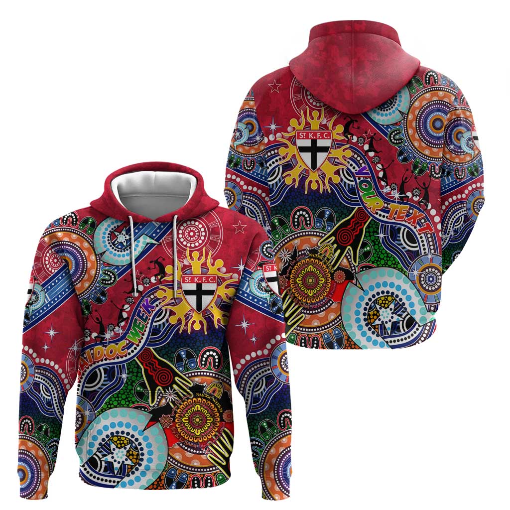Custom NAIDOC Week 2024 St Kilda Saints Zip Hoodie Australia Aboriginal Dot Painting