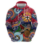 Custom NAIDOC Week 2024 St Kilda Saints Zip Hoodie Australia Aboriginal Dot Painting