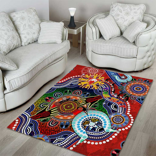 Custom NAIDOC Week 2024 Sydney Swans Area Rug Australia Aboriginal Dot Painting