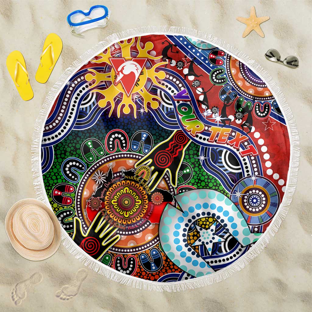 Custom NAIDOC Week 2024 Sydney Swans Beach Blanket Australia Aboriginal Dot Painting