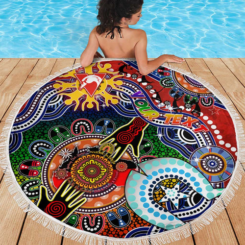Custom NAIDOC Week 2024 Sydney Swans Beach Blanket Australia Aboriginal Dot Painting