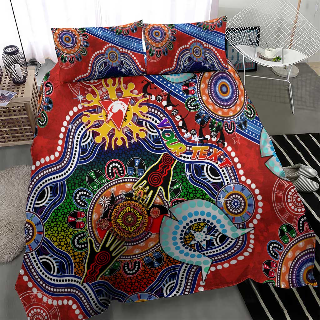 Custom NAIDOC Week 2024 Sydney Swans Bedding Set Australia Aboriginal Dot Painting