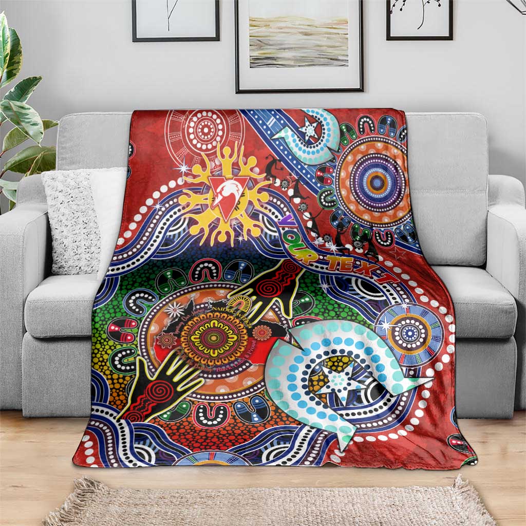 Custom NAIDOC Week 2024 Sydney Swans Blanket Australia Aboriginal Dot Painting